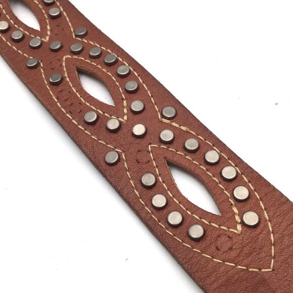 Fossil brown studded boho belt wear missing studs main image 11